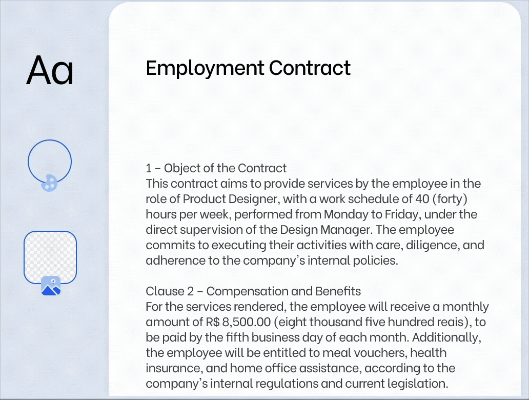 personalização de documentos para assinatura em inglês